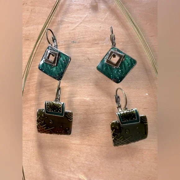 French artisanal green jewerly set - Picture 3 of 4